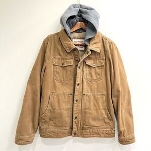 Levi’s Men’s Sherpa Lined Midweight Hooded Work Jacket Chore Coat Barn Field S